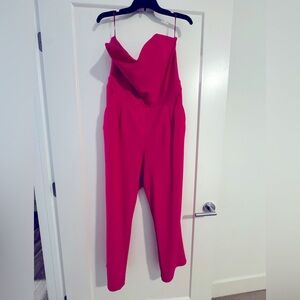 Express Hot Pink strapless Jumpsuit